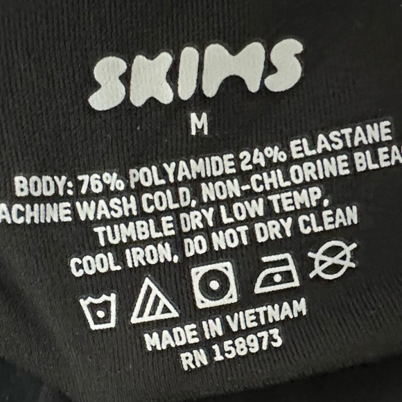 Skims Maxi Dress Halter Plunge Black Fitted Lounge Minimalist Size Medium New - Picture 5 of 7